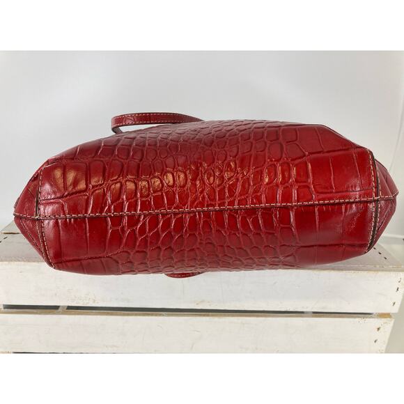 MICHEAL KORS, LARGE RED LEATHER ANIMAL PRINT SHOULDER BAG - Picture 7 of 11